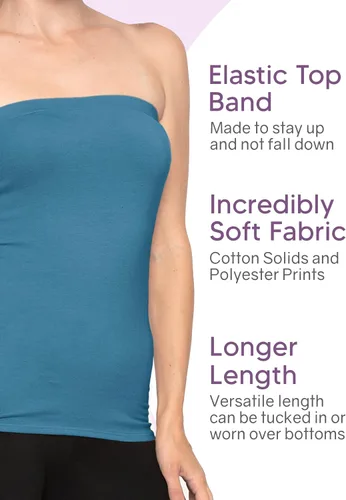 Vista 4 de La elasticidad es comodidad - Camiseta entallada de algodón sin tirantes para mujer