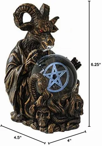 Vista 6 de Pacific Giftware Baphomet Sabbatic - Estatua decorativa de cabra de Mendes con LED 3D