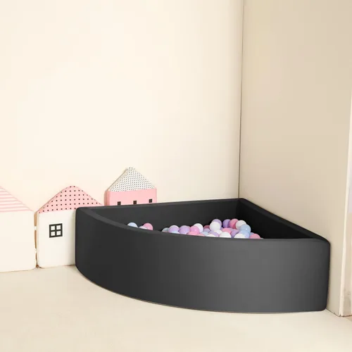 Vista 6 de Bola Pit Memory Foam Pit Soft Pool Fan-Shape Soft Equipment para niños pequeños - Negro (bolas no incluidas)