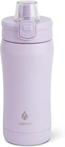 Vista 17 de Manna Botella de acero inoxidable con tapa de bloqueo a presión y boquilla para sorber - 16 onzas - Blazer Powder Coat