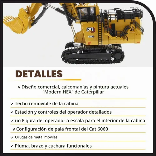 Vista 4 de 1:87 Caterpillar 6060FS Pala hidráulica para minería - Diecast Masters - Línea alta - 85650