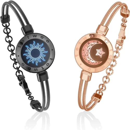 Vista 13 de TOTWOO Sun and Moon Long Distance Touch Bracelets for Couples