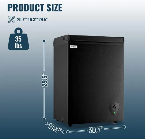 Vista 5 de WANAI - Congelador de pecho pequeño, tamaño compacto y amplia capacidad, máquina de 7 controles de temperatura, bajo ruido, con cesta extraíble