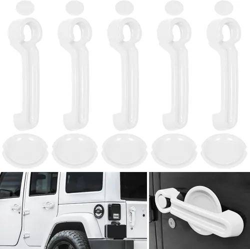 Vista 14 de E-cowlboy Insertos de cubierta de manija de puerta + cubierta de compuerta trasera + protector de rebaje para Jeep Wrangler JK JKU Sports Sahara