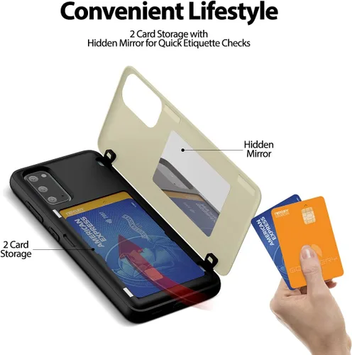 Vista 3 de GOOSPERY Parachoques magnético para puerta compatible con Galaxy S20, tarjetero tipo cartera, cierre automático, protección de doble capa resistente