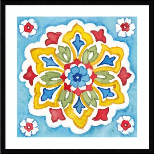 Vista 13 de Amanti Art Lienzo enmarcado para pared, 21 x 21 pulgadas, diseño de azulejos turcos IV de Cynthia Coulter, póster enmarcado para decoración