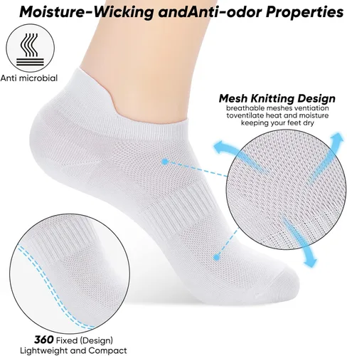 Vista 4 de ATBITER Ankle Socks Women's Thin Athletic Running Low Cut No Show Socks With Heel Tab 468Pairs