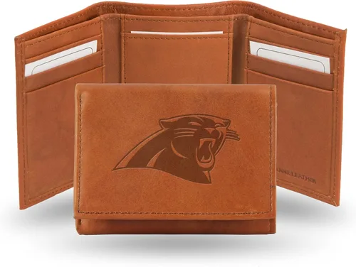Vista 7 de Billetera de cuero genuino de la NFL, con tres compartimentos y con inscripción, talla única Se ajusta a todos