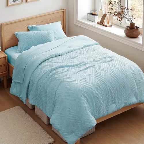 Vista 26 de Zzlpp Juego de edredón individual de 5 piezas, ropa de cama beige en una 01 - Beige
