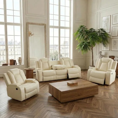 Vista 11 de Sillón reclinable eléctrico para sala de estar, silla reclinable de cuero con LED/almacenamiento, muebles reclinables de 1 plaza, sofá de cuero Negro