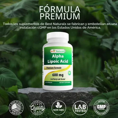 Vista 5 de Best Naturals- Ácido alfa lipoico (ALA) - 600 mg (120 unidades (paquete de 2))