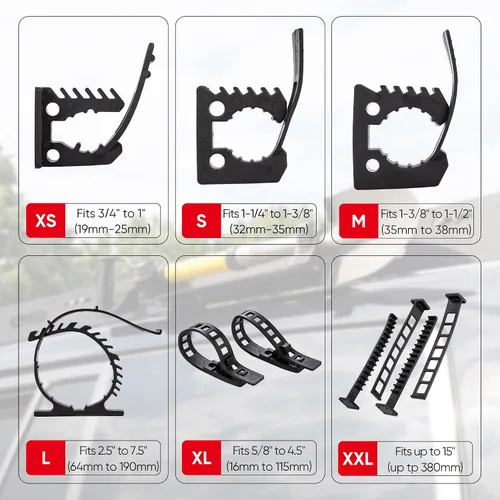 Vista 9 de SINOKING Abrazadera de goma de montaje en pala para asegurar equipos de 1-1/4" a 1-3/8" de diámetro para el hogar, garaje, barco, RV, ATV