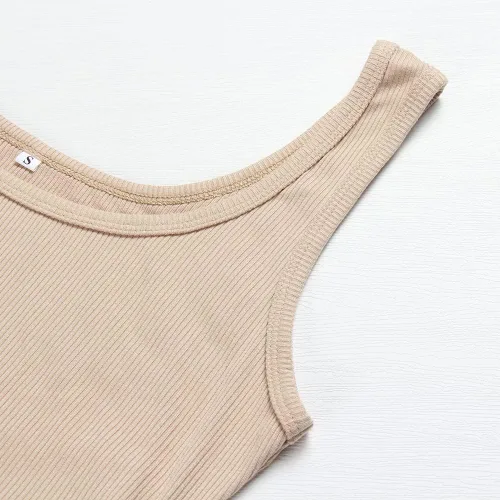 Vista 2 de PALINDA Vestido corto ajustado acanalado de cuello alto para mujer, fruncido, sin mangas, entallado, mini vestido de noche Y2K