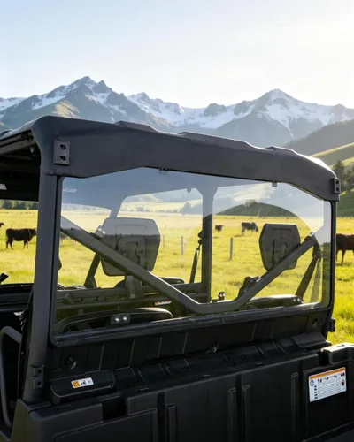 Vista 8 de Parabrisas trasero compatible con Can-Am Defender 2016-2026, ventana trasera de policarbonato resistente a prueba de rayos UV para HD5 HD8 HD10 Max