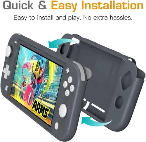 Vista 8 de MoKo - Funda compatible con Nintendo Switch Lite, funda protectora de silicona, funda antiarañazos, con absorción de golpes, antideslizante