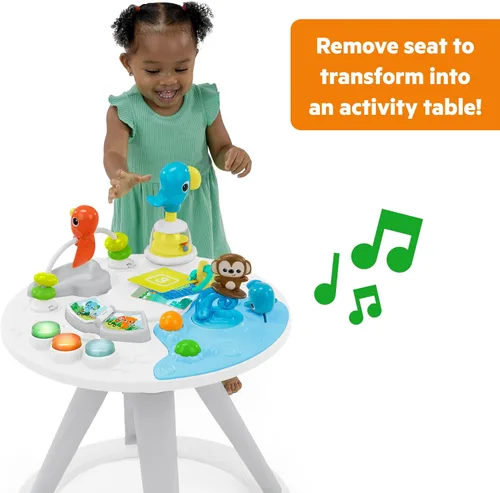 Vista 5 de Bright Starts Around We Go 2-in-1 Walk-Around Baby Activity Center & Table, Playful Paradise, Age 6 Months and up