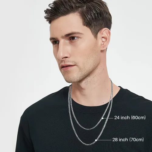 Vista 6 de Cross Necklace for Men 316L Stainless Steel Big Jesus Christ SilverGoldBlack Cross Pendant Necklace for boys Rolo Chain