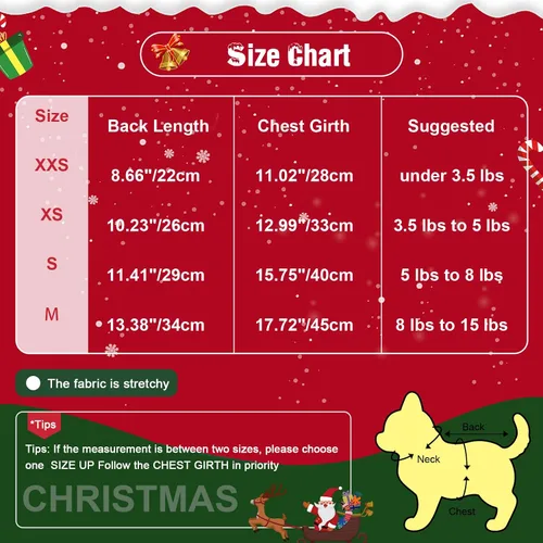 Vista 5 de Vestido de suéter de Navidad para perro con correa, conjunto de suéteres para cachorros para perros pequeños hembra, traje de mascota a cuadros