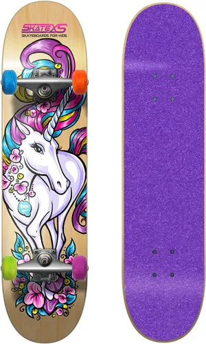 Vista 3 de SkateXS Patineta de unicornio para niñas principiantes