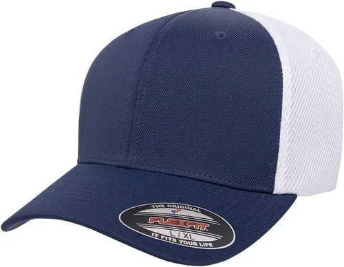 Vista 63 de Flexfit - Gorra ajustable de malla elástica en dos tonos Negro