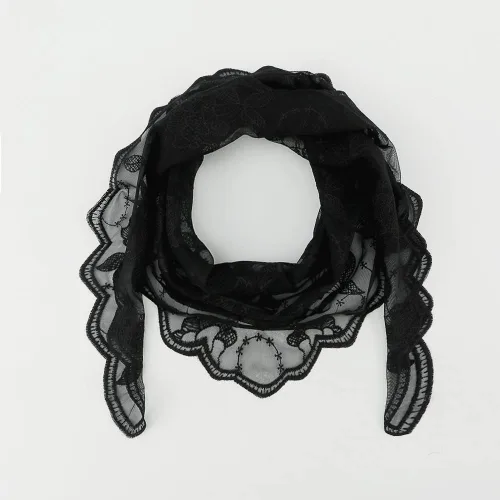 Vista 3 de LMVERNA Triángulo velo Mantilla cabeza cubierta bordado flor velos novia boda accesorio