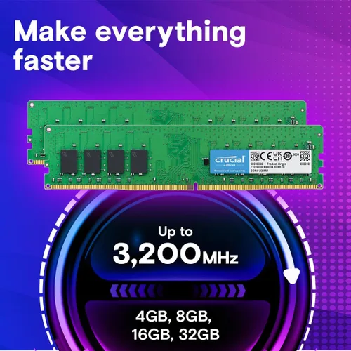 Vista 2 de Crucial 4 GB, DIMM de 288 pines, DDR4 PC4-19200
