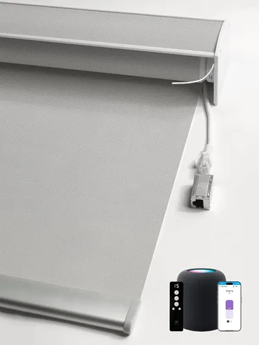 Vista 23 de SmartWings Persianas enrollables con cable duro PoE 100% opacas, muestra de tela
