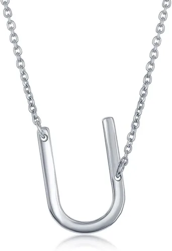 Vista 49 de Dainty Sideways Initial Necklace for Women – Sterling Silver or 14K Gold Plated 20mm Alphabet Letter Pendant