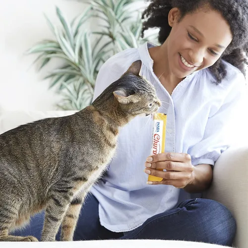 Vista 7 de INABA Churu - Golosinas para gatos, sin granos, puré cremoso para gatos, variedad de pollo