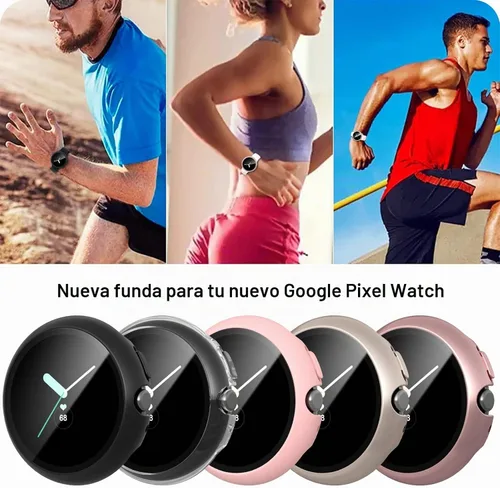 Vista 7 de JZK Paquete de 2 fundas protectoras de pantalla para Google Pixel Watch 2 (2023) / Pixel Watch, carcasa protectora general resistente a los arañazos