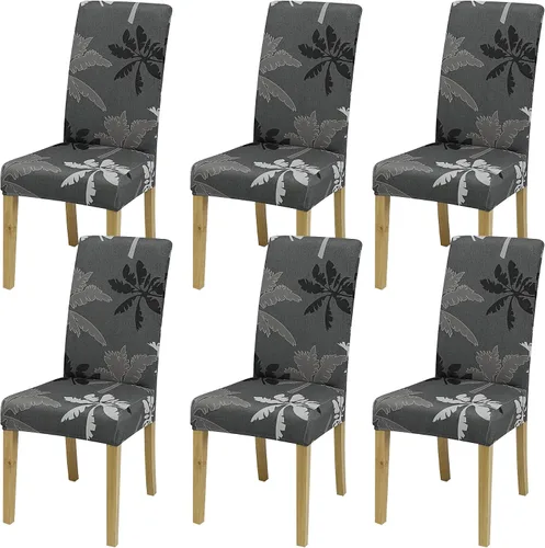 Vista 43 de Fundas para Sillas de Comedor, Juego de Fundas para Sillas de Comedor de 4 Piezas, Fundas Elásticas para Sillas de Cocina, Fundas para Sillas