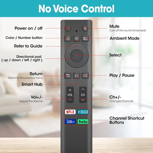Vista 5 de 2 Pack for Samsung Smart TV Remote, Universal Control Replacement for Samsung 2019-2025 QLED Crystal UHD Smart TVs (NO Voice Function)
