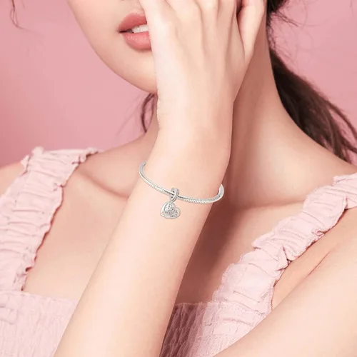 Vista 3 de NINGAN Dijes colgantes de plata de ley 925 con circonita cúbica de 16, 18, 21, 30, 40, 50, 60 años de amor, regalos de joyería para mujeres