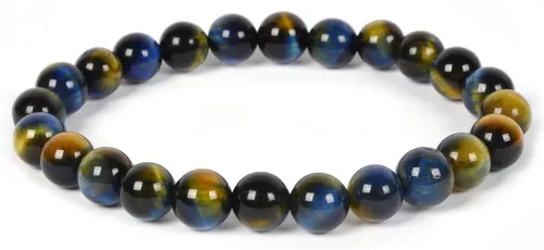 Vista 5 de Justinstones Gem - Pulsera elástica de cuentas redondas de piedras semipreciosas de 8 mm, unisex, de 17.78 cm Turmalina negra de grado A