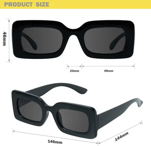 Vista 5 de mosanana Gafas de sol rectangulares de moda para mujeres y hombres modelo Trimble