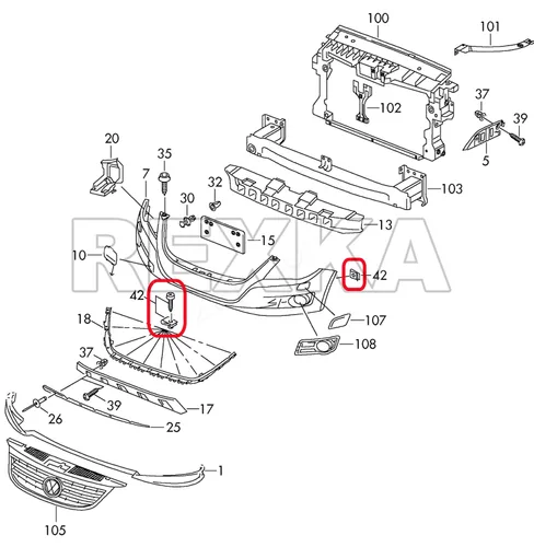 Vista 6 de Rexka 15 juegos de T25 M5 clips de tornillo de protección contra salpicaduras de parachoques para VW N90974701 N90959101