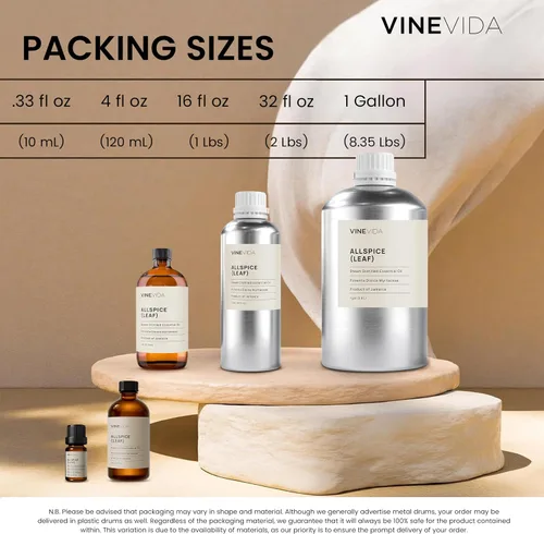 Vista 6 de VINEVIDA Aceite esencial de pimienta de Jamaica, 0.3 fl oz, aromas de velas y base para hacer jabón