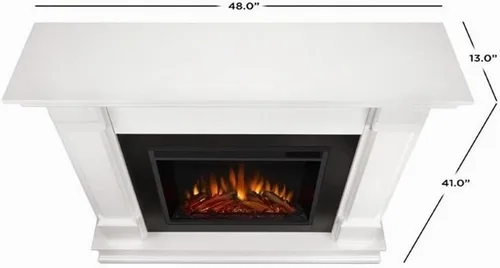 Vista 7 de Real Flame Silverton - Chimenea eléctrica de 48 pulgadas con repisa para sala de estar o dormitorio, inserto de chimenea calentador reemplazable