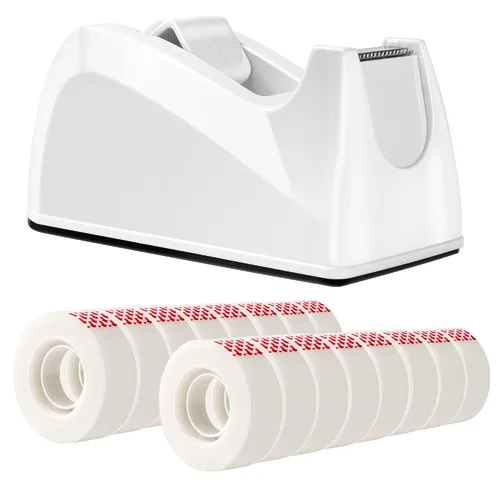 Vista 6 de Amazon Basics Cinta de acabado mate con dispensador, cinta invisible, 3/4" x 300" (8.33 yardas), paquete de 3, transparente