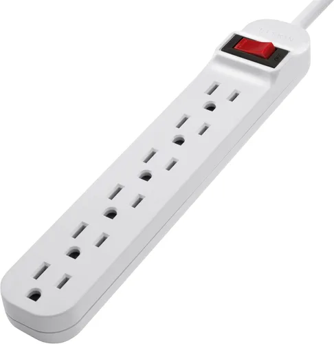 Vista 2 de Belkin Regleta de alimentación de 6 salidas con cable de 3 pies, color blanco