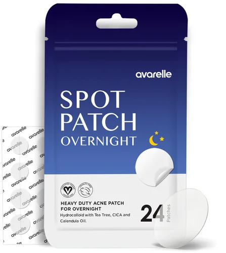 Vista 9 de AVARELLE Parches de espinillas para la cara Good Night Acné Cover Hidrocoloide con aceite de árbol de té Tratamiento de manchas de acné