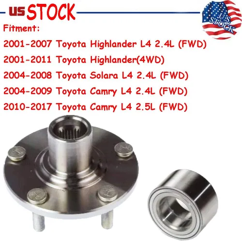 Vista 4 de MotorbyMotor 930-401 Conjunto de rodamiento de rueda delantera resistente con 5 lengüetas para Toyota Solara Camry Highlander rodamiento de rueda