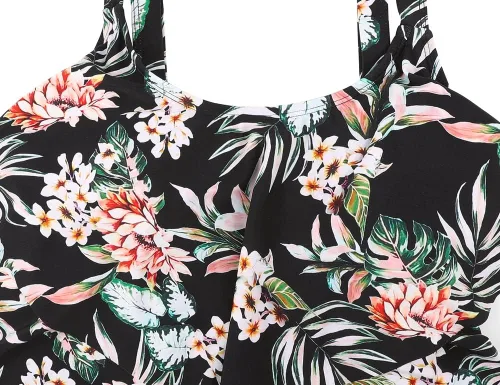 Vista 5 de Septangle - Traje de baño tankini de 2 piezas para mujer, diseño con volados y culotte