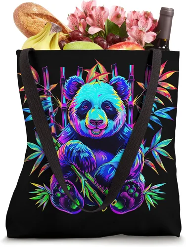 Vista 4 de Streetwear synthwave 80s 90s retro cute boys panda bamboo Tote Bag