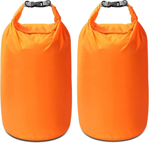 Vista 21 de Juego de bolsas secas, impermeables, pequeñas y ligeras, para tabla de remo, kayak, pesca, campamento (azul, 2 L + 5 + 10 L)