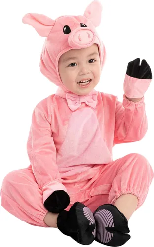 Vista 2 de Spooktacular Creations Halloween Baby Pig Costume, Pink Pig Costume Toddler for Kids Infant Halloween Animal Dress Up Party