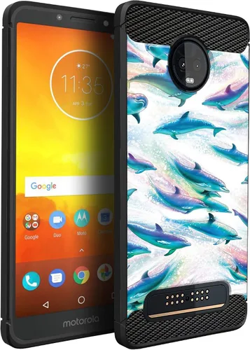 Vista 39 de CasesOnDeck Funda compatible con [Motorola Moto Z3 Play Moto Z3] Moto Z3 Design, funda delgada negra flexible y elegante protección contra golpes