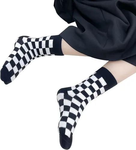 Vista 7 de Calcetines tobilleros de algodón a cuadros para niñas y niños pequeños unisex