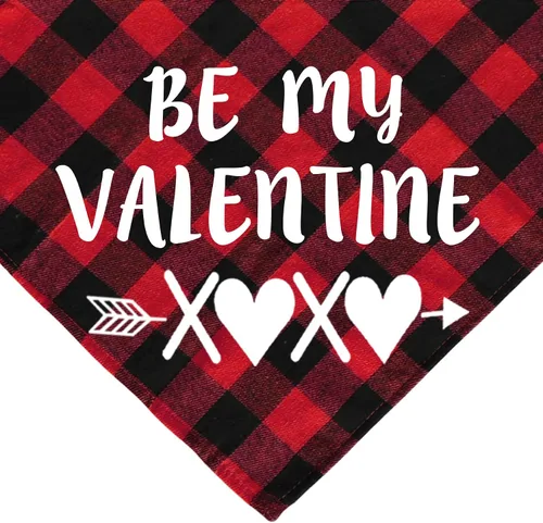 Vista 5 de Paquete de 2 bandanas para perro de San Valentín, bandanas para el día de San Valentín, bufanda, bandanas para el día de San Valentín, trajes