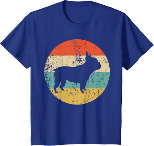 Vista 60 de Camiseta de perro retro de Bulldog Francés Negro